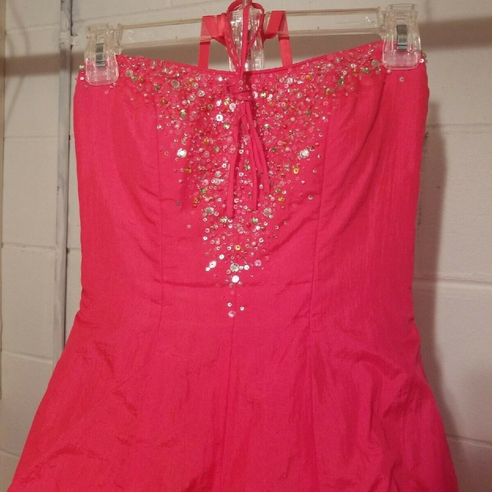 Mari Lee Pink Formal Dress Beaded Strapless